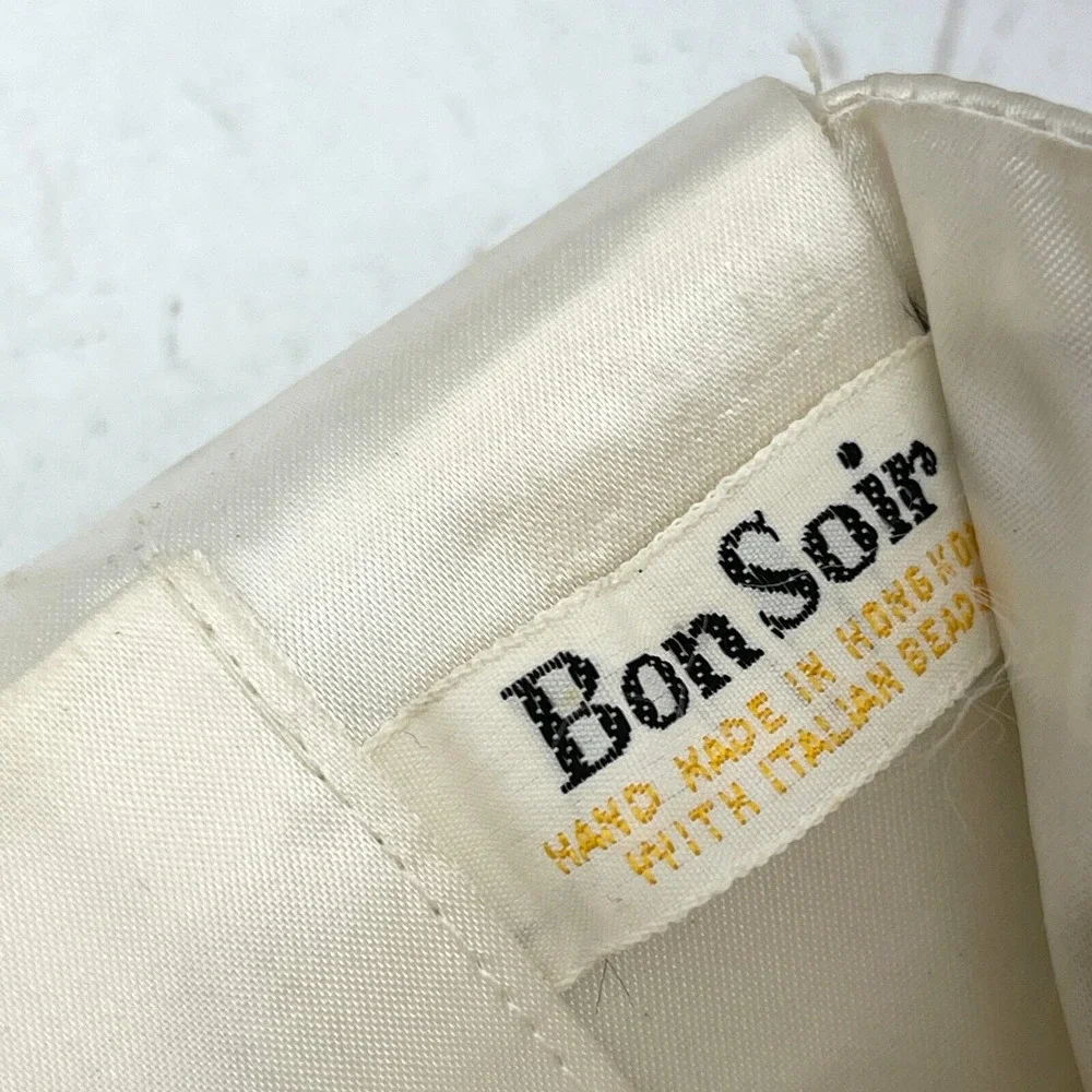 Bon Soir Hand-Made Beaded Sequin Purse Evening Hand Clutch Bag 50s 60s